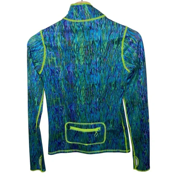 TUTU BLUE Women's Zip Long Sleeve Rash Guard Shibori W/ matching Leggings XS/S - Picture 4 of 8